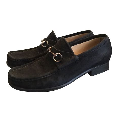 gucci black suede loafers|women's black gucci loafers.